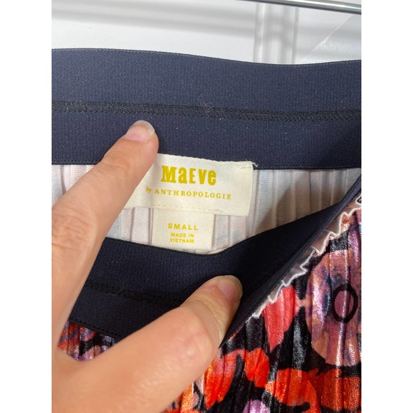 Maeve Anthropologie Tilda Pleat Velvet Midi Skirt - Picture 4 of 6